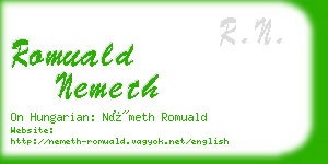 romuald nemeth business card